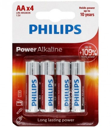 PHILIPS ΜΠΑΤΑΡΙΑ ΑΛΚΑΛΙΚΗ ΑΑ-LR6 4ΑΔΑ 1,5V Χ24