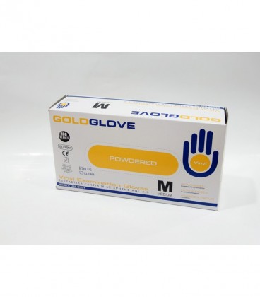 ΓΑΝΤΙΑ GOLDGLOVE 100T VINYL MEDIUM ΕΛ.ΠΟΥΔΡΑΡΙΣΜΕΝΑ ΜΠΛΕ X10