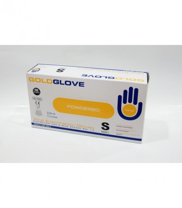 ΓΑΝΤΙΑ GOLDGLOVE 100T VINYL SMALL ΕΛ.ΠΟΥΔΡΑΡΙΣΜΕΝΑ ΜΠΛΕ X10