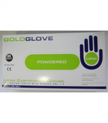 ΓΑΝΤΙΑ GOLDGLOVE 100T LATEX SMALL X10