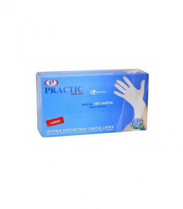 ΓΑΝΤΙΑ LATEX 100Τ LARGE PRACTIC ΕΛΑΦΡΙΑ ΠΟΥΔΡΑ Χ 10