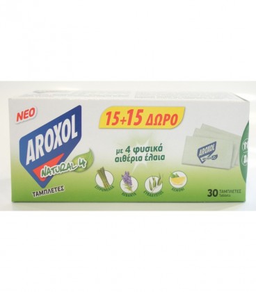AROXOL NATURAL 4 ΤΑΜΠΛΕΤΕΣ 24Χ 15+15 ΔΩΡΟ