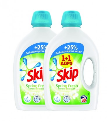 SKIP ΥΓΡΟ 30Μ (1.5lt) SPRING FRESH 2X 1+1 ΔΩΡΟ