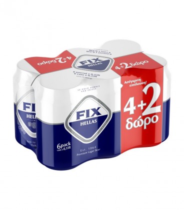 FIX HELLAS ΜΠΥΡΑ ΚΟΥΤΙ 330ml 4X6pack 4+2 ΔΩΡΟ