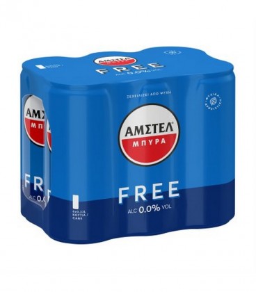 AMSTEL ΜΠΥΡΑ FREE 0% ΚΟΥΤΙ 330ml 4X6pack