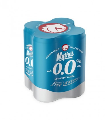 MYTHOS ΜΠΥΡΑ ΚΟΥΤΙ 330ml ΧΩΡΙΣ ΑΛΚΟΟΛ 0.0% 6X4pack