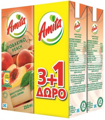 ΑΜΙΤΑ ΧΥΜΟΣ ΡΟΔΑΚINO 6X(4Χ250ml) 3+1 ΔΩΡΟ