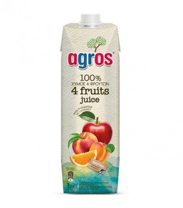 AGROS 4 ΦΡΟΥΤΑ ΦΥΣΙΚΟΣ ΧΥΜΟΣ 12X1lt