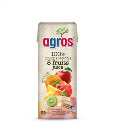 AGROS ΜΟΥΛΤΙ 8 ΦΡΟΥΤΑ ΦYΣ.XYMΟΣ 27Χ250ml