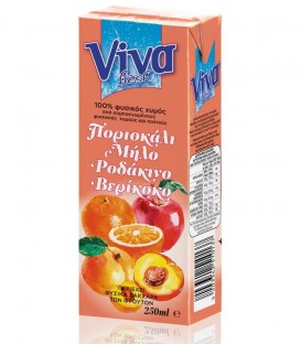 VIVA FRESH ΜΗΛΟ-ΠΟΡΤΟΚΑΛΙ-ΡΟΔΑΚΙΝΟ-ΒΕΡΙΚΟΚΟ 27X250ml