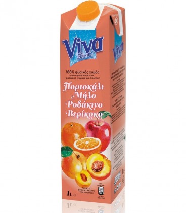 VIVA FRESH ΜΗΛΟ-ΠΟΡΤΟΚΑΛΙ-ΡΟΔΑΚΙΝΟ-ΒΕΡΙΚΟΚΟ 12X1lt
