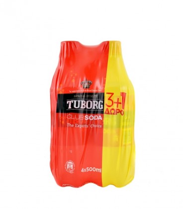 TUBORG ΣΟΔΑ 500ml 6X4pack 3+1 ΔΩΡΟ