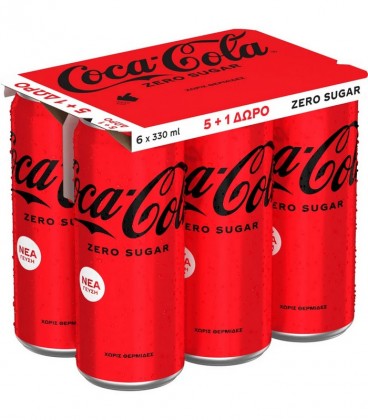 COCA COLA ZERO ΚΟΥΤΙ 330ml 4X6pack (5+1 ΔΩΡΟ)