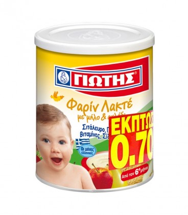 ΓΙΩΤΗΣ ΦΑΡΙΝ ΛΑΚΤΕ ΜΗΛΟ-ΑΧΛΑΔΙ 12X300gr -0,70€