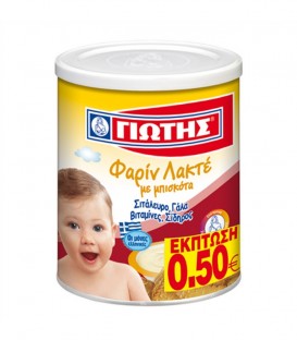 ΓΙΩΤΗΣ ΦΑΡΙΝ ΛΑΚΤΕ ΜΕ ΜΠΙΣΚΟΤΑ 12Χ300gr -0,50€