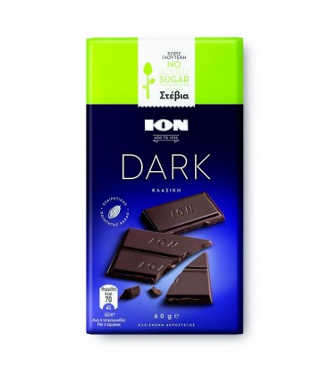 ΙΟΝ ΣΟΚΟΛΑΤΑ ΥΓΕΙΑΣ DARK ΜΕ ΣΤΕΒΙΑ 10Χ60gr