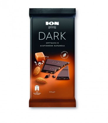 ΙΟΝ ΣΟΚΟΛΑΤΑ ΥΓΕΙΑΣ DARK ΑΜΥΓΔΑΛΑ&ΑΛΑΤΙΣΜΕΝΗ ΚΑΡΑΜΕΛΑ 10X90gr