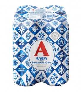 ΑΛΦΑ ΜΠΥΡΑ ΚΟΥΤΙ ΜΕ ΑΛΑΤΙ ΜΕΣΟΛΟΓΓΙΟΥ 500ml 6Χ4pack