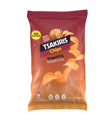 TSAKIRIS CHIPS ΟΙΚ. ΣΥΣΚΕΥΑΣΙΑ ΚΥΜΑΤΙΣΤΑ BARBEQUE 8X270gr