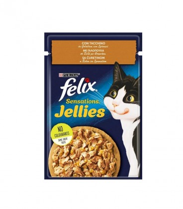 FELIX ΤΡΟΦΗ ΓΑΤΑΣ ΣΕ ΖΕΛΕ ΓΑΛΟΠΟΥΛΑ&ΣΠΑΝΑΚΙ 26Χ85gr