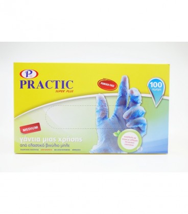 ΓΑΝΤΙΑ ΒΙΝΥΛΙΟΥ ΜΠΛΕ ΑΠΟΥΔΡΑΡΙΣΤΑ 100Τ MEDIUM Χ 10ΤΕΜ