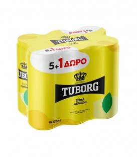 TUBORG ΣΟΔΑ KOYTI LEMON 330ml 5+1 4X6pack