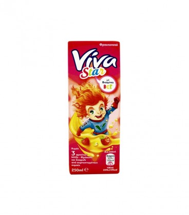 VIVA STAR ΡΟΖ ΦΥΣ.ΧΥΜΟΣ ΜΗΛΟ-ΦΡΑΟΥΛΑ-ΣΤΑΦΥΛΙ 27Χ250ml