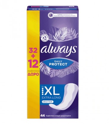 ALWAYS ΣΕΡΒΙΕΤΑΚΙΑ DAILY PROTECT EXTRA LONG 32+12 ΔΩΡΟ X4