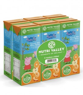 NUTRI VALLEY PEPPA ΧΥΜΟΣ ΜΗΛΟ-ΠΟΡΤΟΚΑΛΙ-ΡΟΔΑΚΙΝΟ-ΒΕΡΥΚΟΚΟ 250ml 6pack Χ5