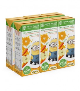 NUTRI VALLEY MINIONS ΧΥΜΟΣ ΜΗΛΟ-ΠΟΡΤΟΚΑΛΙ-ΚΑΡΟΤΟ 250ml 6pack Χ5