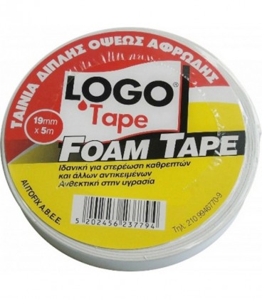 LOGO FOAM TAPE ΔΙΠΛΗΣ ΟΨΕΩΣ ΑΦΡΩΔΗΣ 19mm X 5m