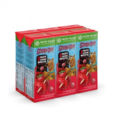 NUTRI VALLEY SCOOBY DOO ΧΥΜΟΣ ΚΟΚΚΙΝΑ ΦΡΟΥΤΑ 250ml 6pack Χ5