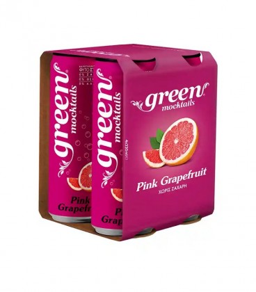 GREEN MOCKTAILS ΚΟΥΤΙ 0% ΖΑΧΑΡΗ PINK GRAPEFRUIT 330ml 6X4pack