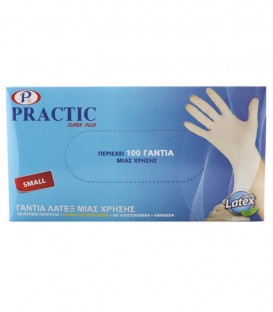 ΓΑΝΤΙΑ LATEX 100Τ SMALL PRACTIC ΕΛΑΦΡΙΑ ΠΟΥΔΡΑ Χ 10ΤΕΜ