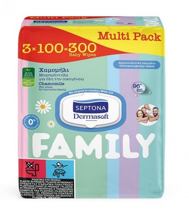 SEPTONA ΜΩΡΟΜΑΝΤΗΛΑ DERMASOFT FAMILY ΜΕ ΚΑΠΑΚΙ 3X100T X6