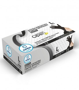 ΓΑΝΤΙΑ ΝΙΤΡΙΛΙΟΥ OPEN ΜΑΥΡΑ LARGE ΧΩΡΙΣ ΠΟΥΔΡΑ 100Τ X10