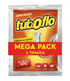 TUB-O-FLO ΑΠΟΦΡΑKΤΙΚΟ ΣΚΟΝΗ ΖΕΣΤΟ ΝΕΡΟ MEGA PACK (4X60gr) X8