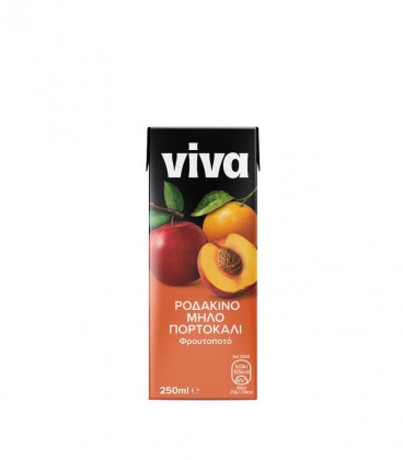 VIVA FRESH ΡΟΔΑΚΙΝΟ-ΜΗΛΟ-ΠΟΡΤΟΚΑΛΙ ΦΡΟΥΤΟΠΟΤΟ 27X250ml