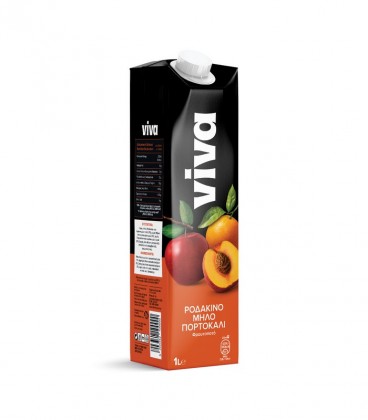 VIVA FRESH ΡΟΔΑΚΙΝΟ-ΜΗΛΟ-ΠΟΡΤΟΚΑΛΙ ΦΡΟΥΤΟΠΟΤΟ 12X1lt