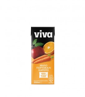 VIVA FRESH ΜΗΛΟ-ΠΟΡΤΟΚΑΛΙ-ΚΑΡΟΤΟ ΦΥΣΙΚΟΣ ΧΥΜΟΣ 27X250ml