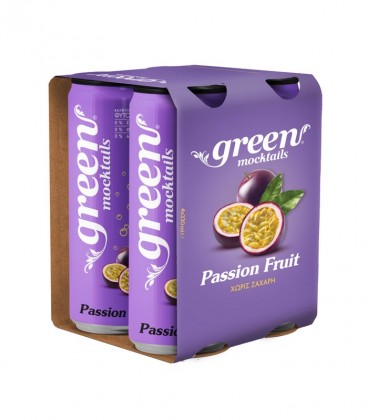 GREEN MOCKTAILS ΚΟΥΤΙ 0% ΖΑΧΑΡΗ PASSION FRUIT 330ml 6X4pack