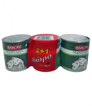 BARON ΜΑΝΙΤΑΡΙΑ ΤΕΜΑΧΙΣΜΕΝΑ 185gr 4X 2+1 ΔΩΡΟ