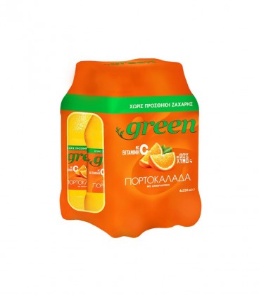 GREEN ΠΟΡΤΟΚΑΛΑΔΑ PET 0% ΖΑΧΑΡΗ 330ml 6X4pack