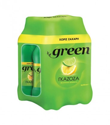 GREEN ΓΚΑΖΟΖΑ PET 0% ΖΑΧΑΡΗ 330ml 6X4pack