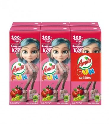 ΑΜΙΤΑ ΧΥΜΟΣ FUN ΚΟΚΚΙΝΗ 250ml 4X6pack