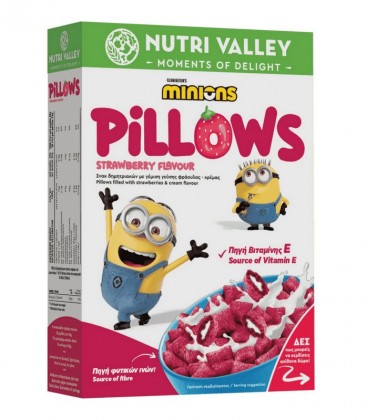 NUTRI VALLEY MINIONS ΔΗΜΗΤΡΙΑΚΑ STRAWBERRY PILLOWS 12X375gr