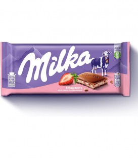 MILKA ΣΟΚΟΛΑΤΑ STRAWBERRY 22Χ100gr