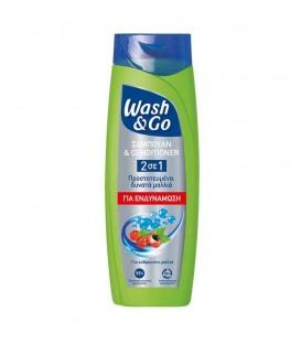 WASH & GO ΣΑΜΠΟΥΑΝ 2in1 ΓΙΑ ΕΝΔΥΝΑΜΩΣΗ 6X360ml