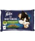 FELIX ΤΡΟΦΗ ΓΑΤΑΣ ΥΓΡΗ ΣΕ ΖΕΛΕ (4Χ85gr) ΠΟΙΚΙΛΙΑ ΛΑΧΑΝΙΚΩΝ ΜΕ ΚΡΕΑΣ 12Χ340gr