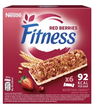 FITNESS BARS RED BERRIES 16Χ(6Χ23.5gr)